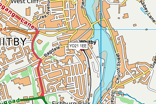 YO21 1EE map - OS VectorMap District (Ordnance Survey)