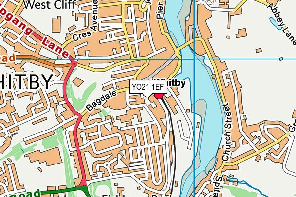 YO21 1EF map - OS VectorMap District (Ordnance Survey)