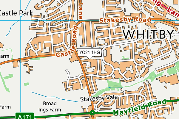 YO21 1HG map - OS VectorMap District (Ordnance Survey)