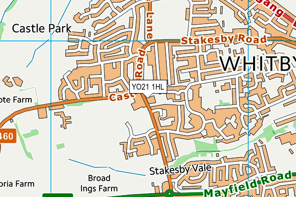 YO21 1HL map - OS VectorMap District (Ordnance Survey)