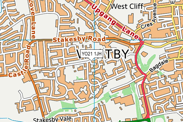 YO21 1JH map - OS VectorMap District (Ordnance Survey)