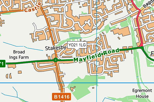 YO21 1LG map - OS VectorMap District (Ordnance Survey)