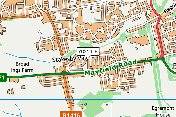YO21 1LH map - OS VectorMap District (Ordnance Survey)