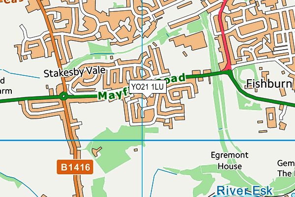 YO21 1LU map - OS VectorMap District (Ordnance Survey)