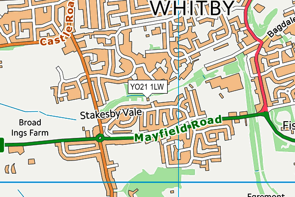 YO21 1LW map - OS VectorMap District (Ordnance Survey)