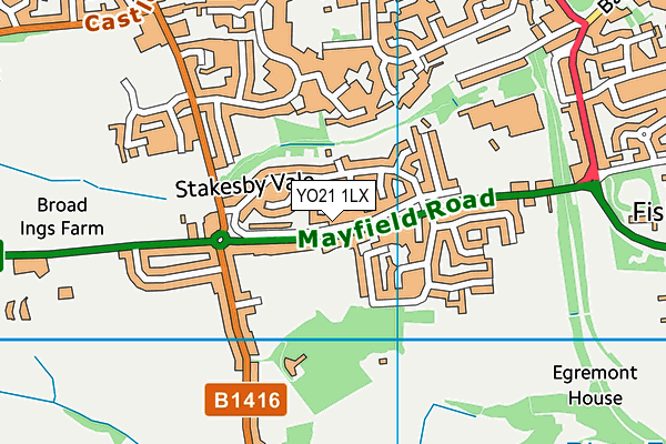 YO21 1LX map - OS VectorMap District (Ordnance Survey)
