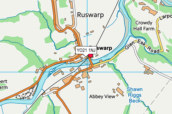 Ruswarp C Of E Primary School map (YO21 1NJ) - OS VectorMap District (Ordnance Survey)