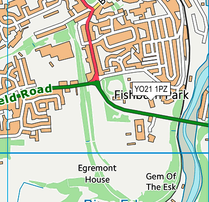 YO21 1PZ map - OS VectorMap District (Ordnance Survey)