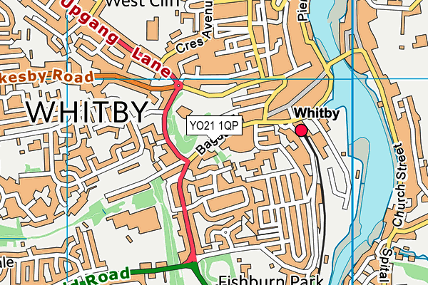 YO21 1QP map - OS VectorMap District (Ordnance Survey)