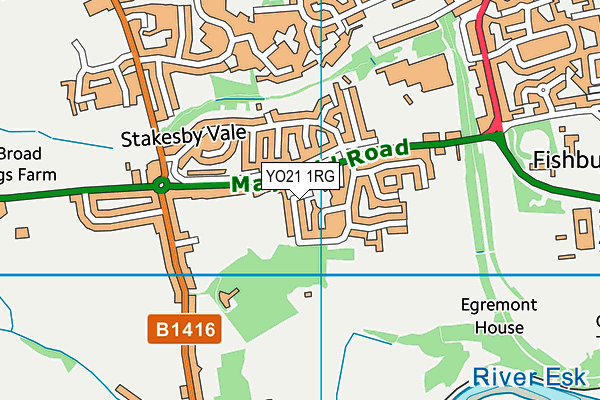 YO21 1RG map - OS VectorMap District (Ordnance Survey)