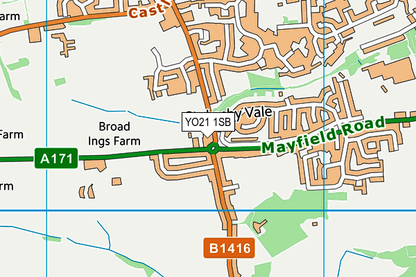 YO21 1SB map - OS VectorMap District (Ordnance Survey)