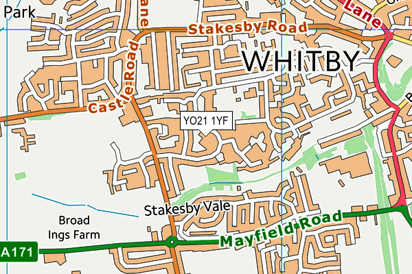 YO21 1YF map - OS VectorMap District (Ordnance Survey)