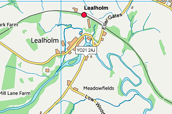 YO21 2AJ map - OS VectorMap District (Ordnance Survey)