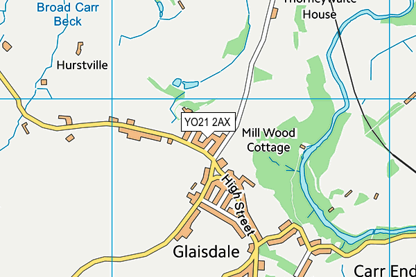 YO21 2AX map - OS VectorMap District (Ordnance Survey)