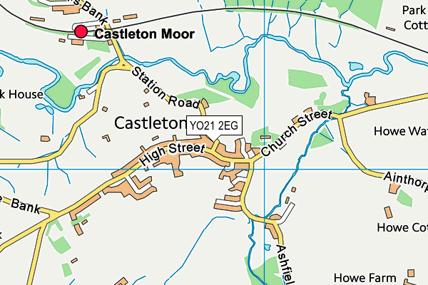 Castleton Cricket Club map (YO21 2EG) - OS VectorMap District (Ordnance Survey)