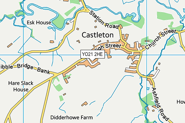 YO21 2HE map - OS VectorMap District (Ordnance Survey)