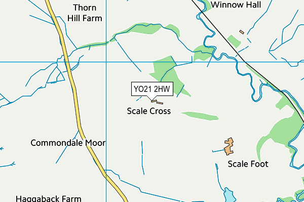 YO21 2HW map - OS VectorMap District (Ordnance Survey)