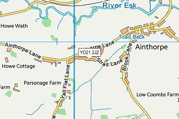 YO21 2JZ map - OS VectorMap District (Ordnance Survey)