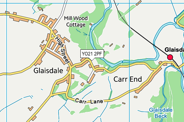 YO21 2PF map - OS VectorMap District (Ordnance Survey)