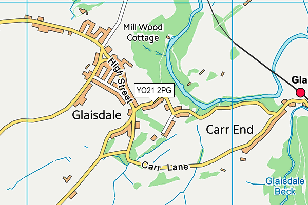 YO21 2PG map - OS VectorMap District (Ordnance Survey)