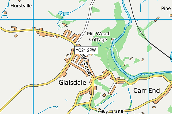 YO21 2PW map - OS VectorMap District (Ordnance Survey)