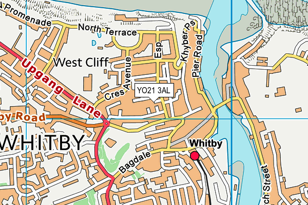 YO21 3AL map - OS VectorMap District (Ordnance Survey)