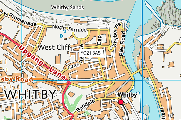 YO21 3AS map - OS VectorMap District (Ordnance Survey)