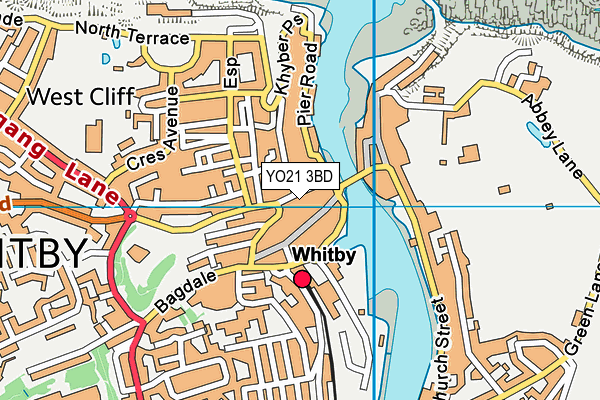 YO21 3BD map - OS VectorMap District (Ordnance Survey)