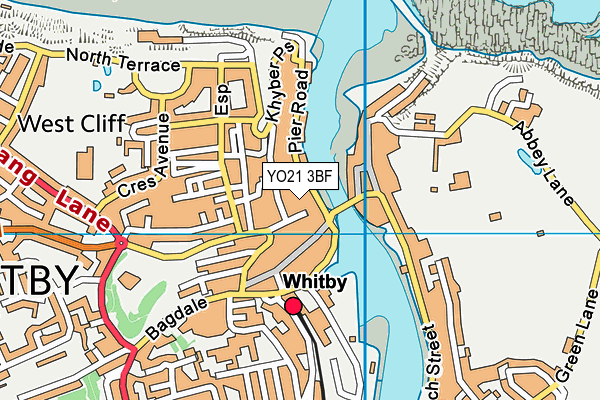 YO21 3BF map - OS VectorMap District (Ordnance Survey)