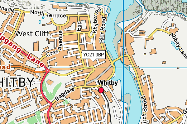 YO21 3BP map - OS VectorMap District (Ordnance Survey)