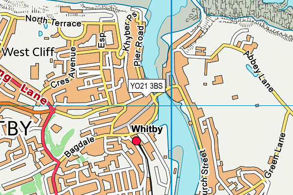 YO21 3BS map - OS VectorMap District (Ordnance Survey)