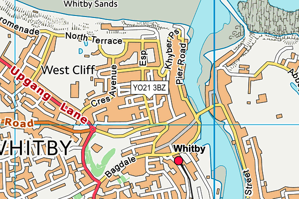 YO21 3BZ map - OS VectorMap District (Ordnance Survey)