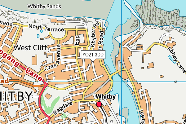 YO21 3DD map - OS VectorMap District (Ordnance Survey)