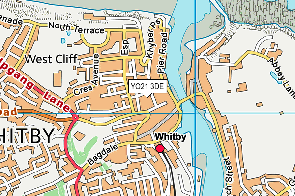YO21 3DE map - OS VectorMap District (Ordnance Survey)
