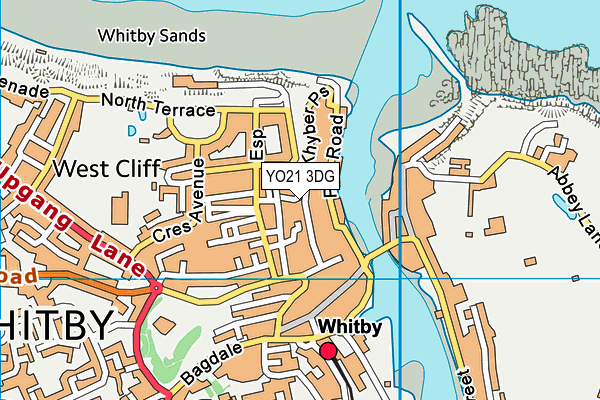 YO21 3DG map - OS VectorMap District (Ordnance Survey)