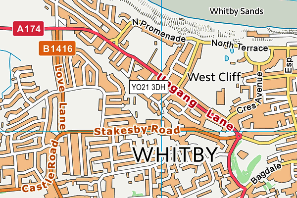 YO21 3DH map - OS VectorMap District (Ordnance Survey)