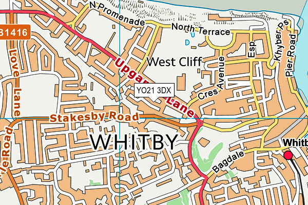 YO21 3DX map - OS VectorMap District (Ordnance Survey)