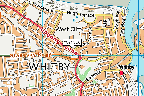 YO21 3EA map - OS VectorMap District (Ordnance Survey)