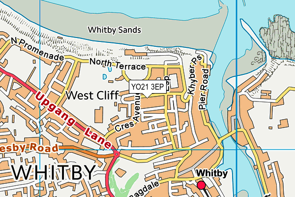 YO21 3EP map - OS VectorMap District (Ordnance Survey)