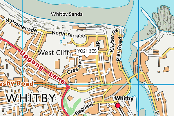 YO21 3ES map - OS VectorMap District (Ordnance Survey)