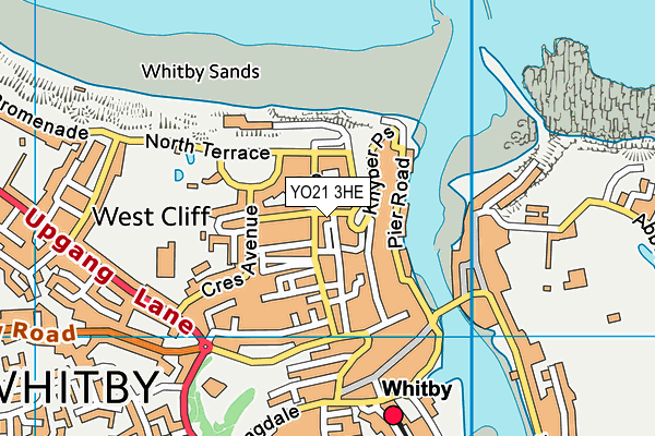 YO21 3HE map - OS VectorMap District (Ordnance Survey)