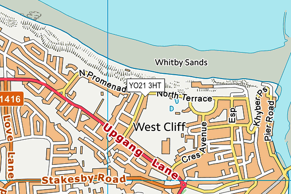 YO21 3HT map - OS VectorMap District (Ordnance Survey)