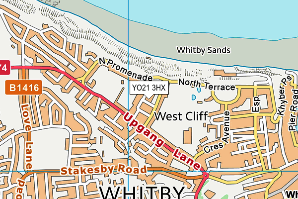 YO21 3HX map - OS VectorMap District (Ordnance Survey)