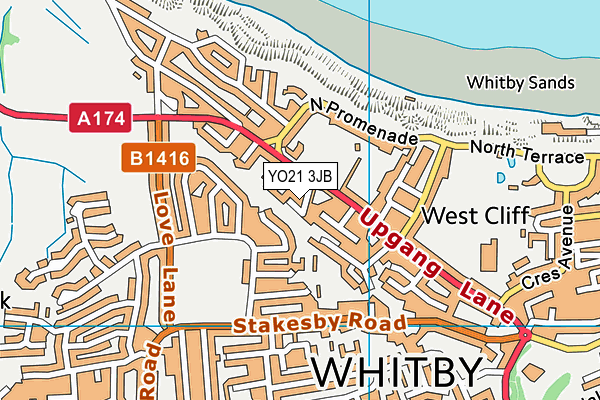 YO21 3JB map - OS VectorMap District (Ordnance Survey)