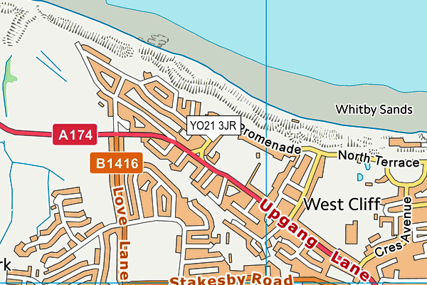 YO21 3JR map - OS VectorMap District (Ordnance Survey)