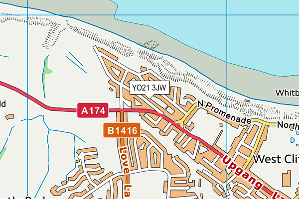 YO21 3JW map - OS VectorMap District (Ordnance Survey)