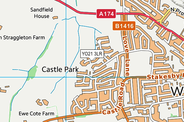 YO21 3LR map - OS VectorMap District (Ordnance Survey)