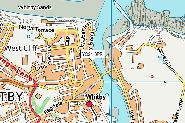 YO21 3PR map - OS VectorMap District (Ordnance Survey)