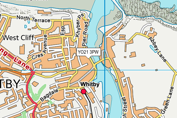 YO21 3PW map - OS VectorMap District (Ordnance Survey)