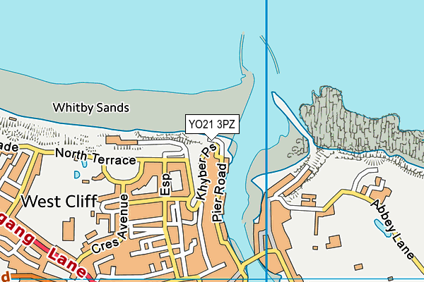 YO21 3PZ map - OS VectorMap District (Ordnance Survey)